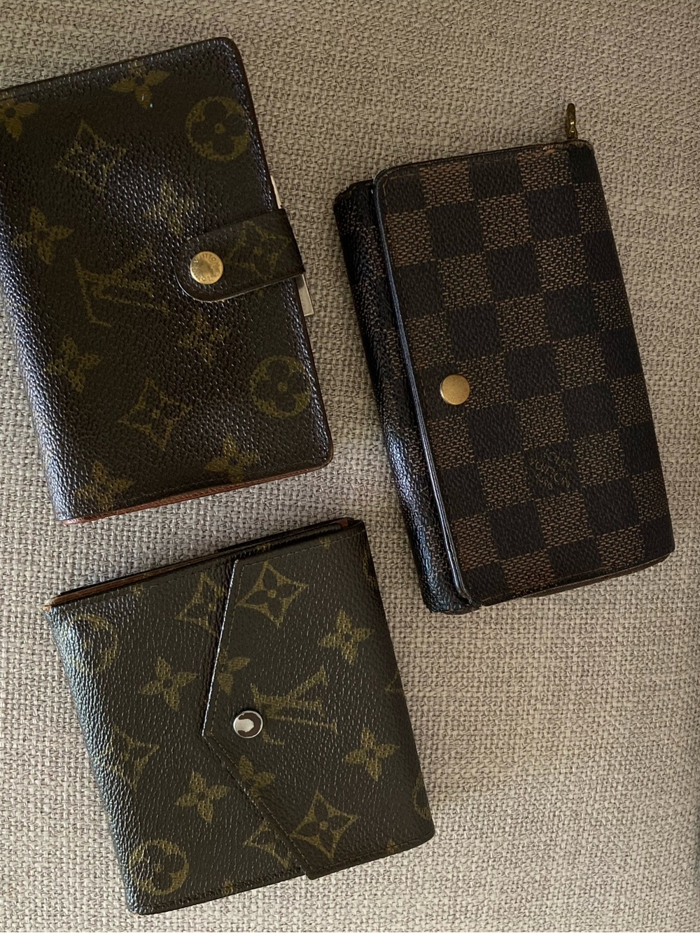 3pc Louis Vuitton Monogram & Damier Wallet Bundle - Picture 2 of 3